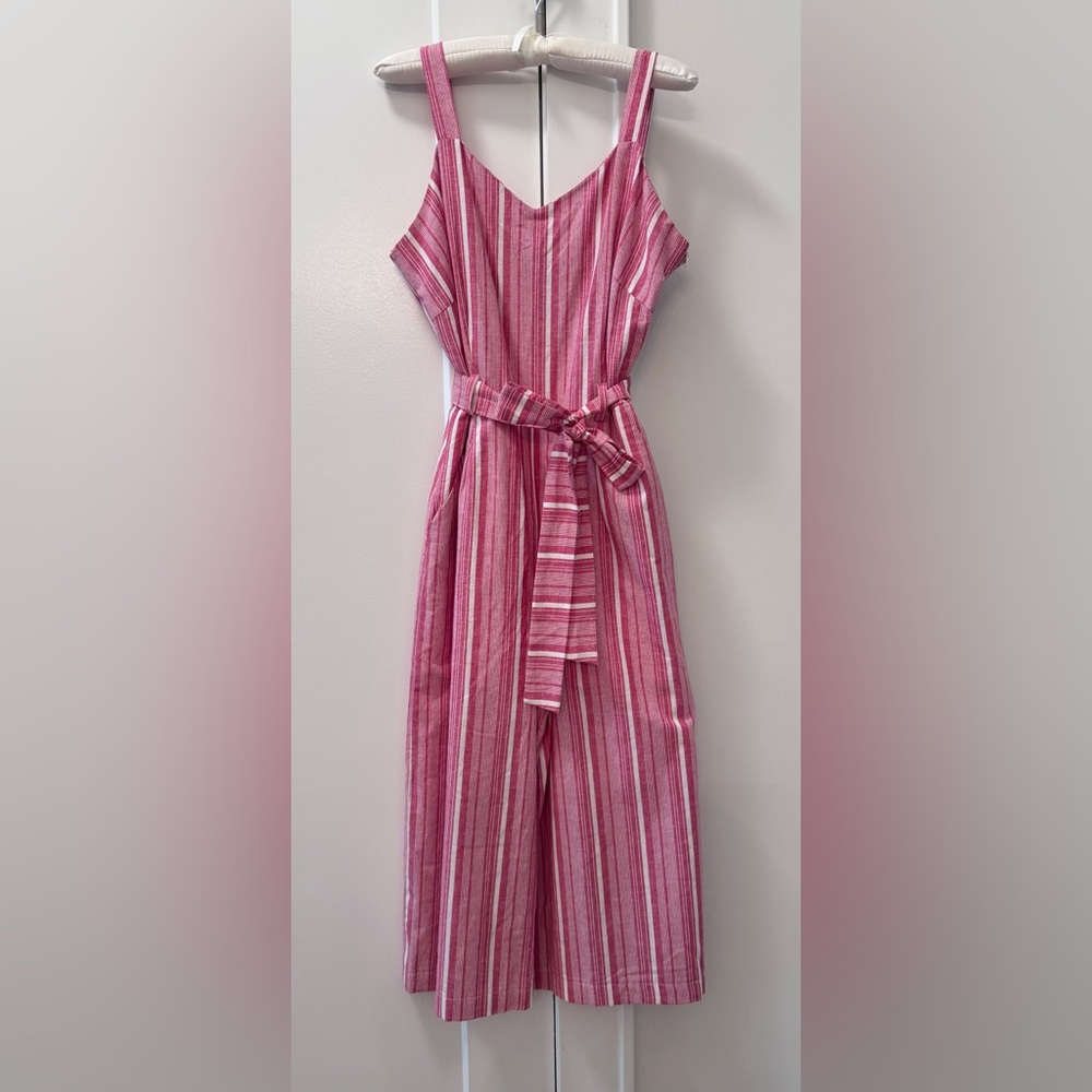 Hummingbird Red and White Striped Jumpsuit